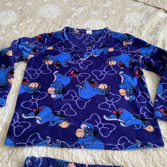 Woman's DISNEY Eeyore Purple&Blue Plush PJs Size M(8-10) - Picture 4 of 6